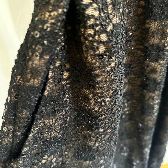Alex Evenings Women's Plus 24W Black Lace Evening Dress with Sequins NWT - Picture 9 of 10